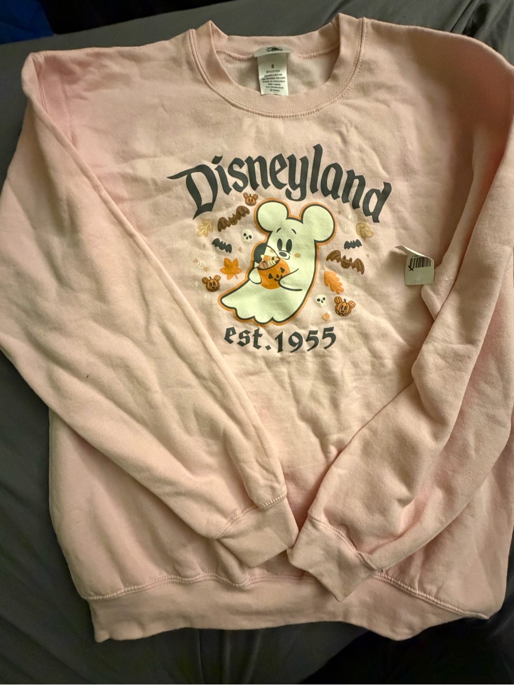 Disney Pink Disneyland Ghost Mickey Pullover Sweatshirt